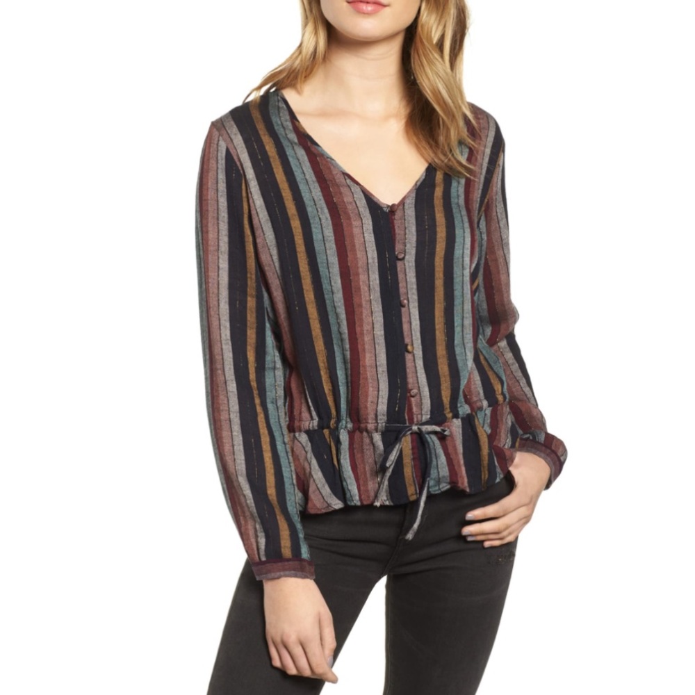 Rails Varadero Beaux Striped Button Down Blouse